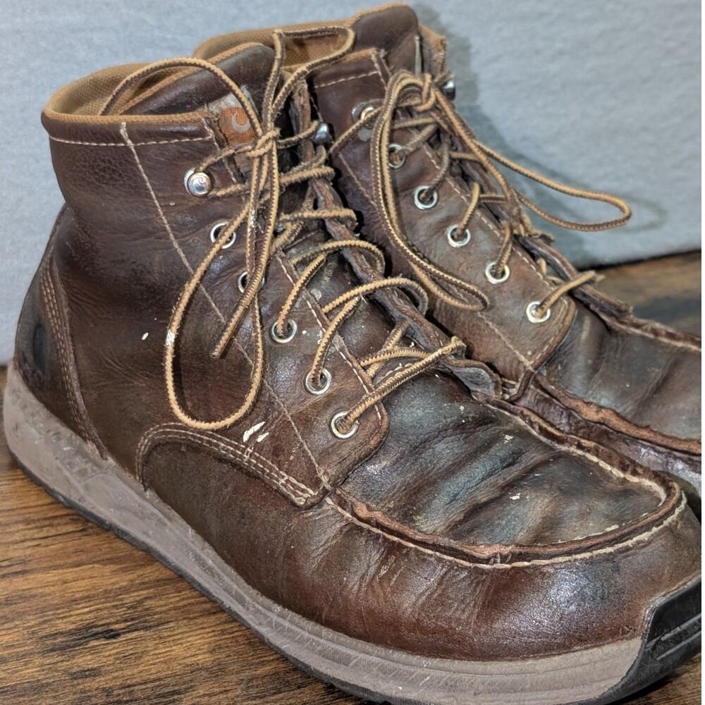 Carhartt Men's Size 11 Moc Toe Wedge Chukka Soft Toe Leather Boot Brown CMX4023